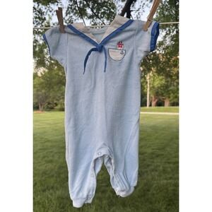 VTG Boy‎ Sailor Longall Outfit Jumpsuit Terry Cloth Carters 9 months